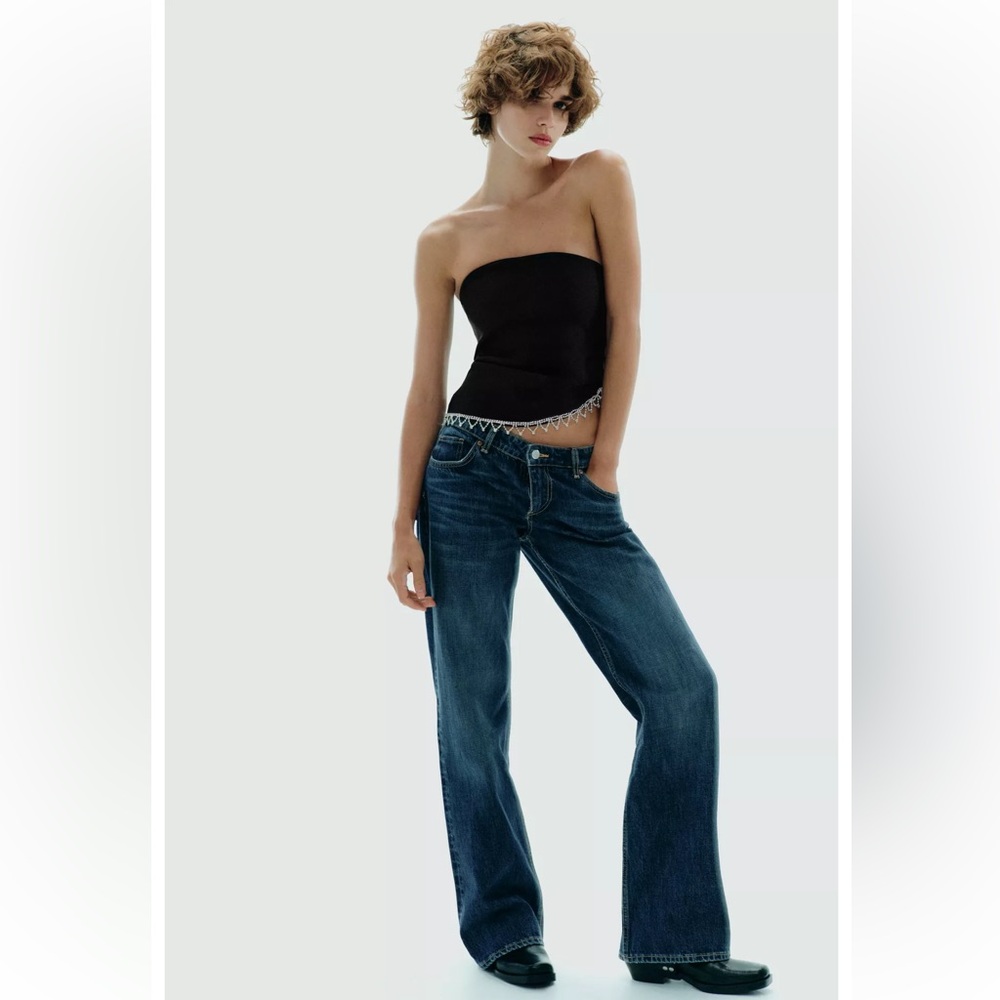 ZARA JEWEL STRAPLESS TOP